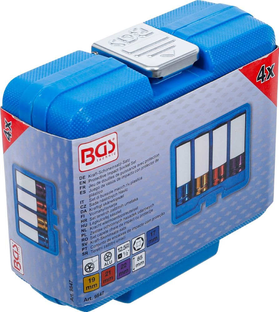 Produktbild Kraft Schoneinsatz Satz Innenvierkant 1/2 Zoll 17 / 19 / 21 / 22 mm 4 teilig bild 6