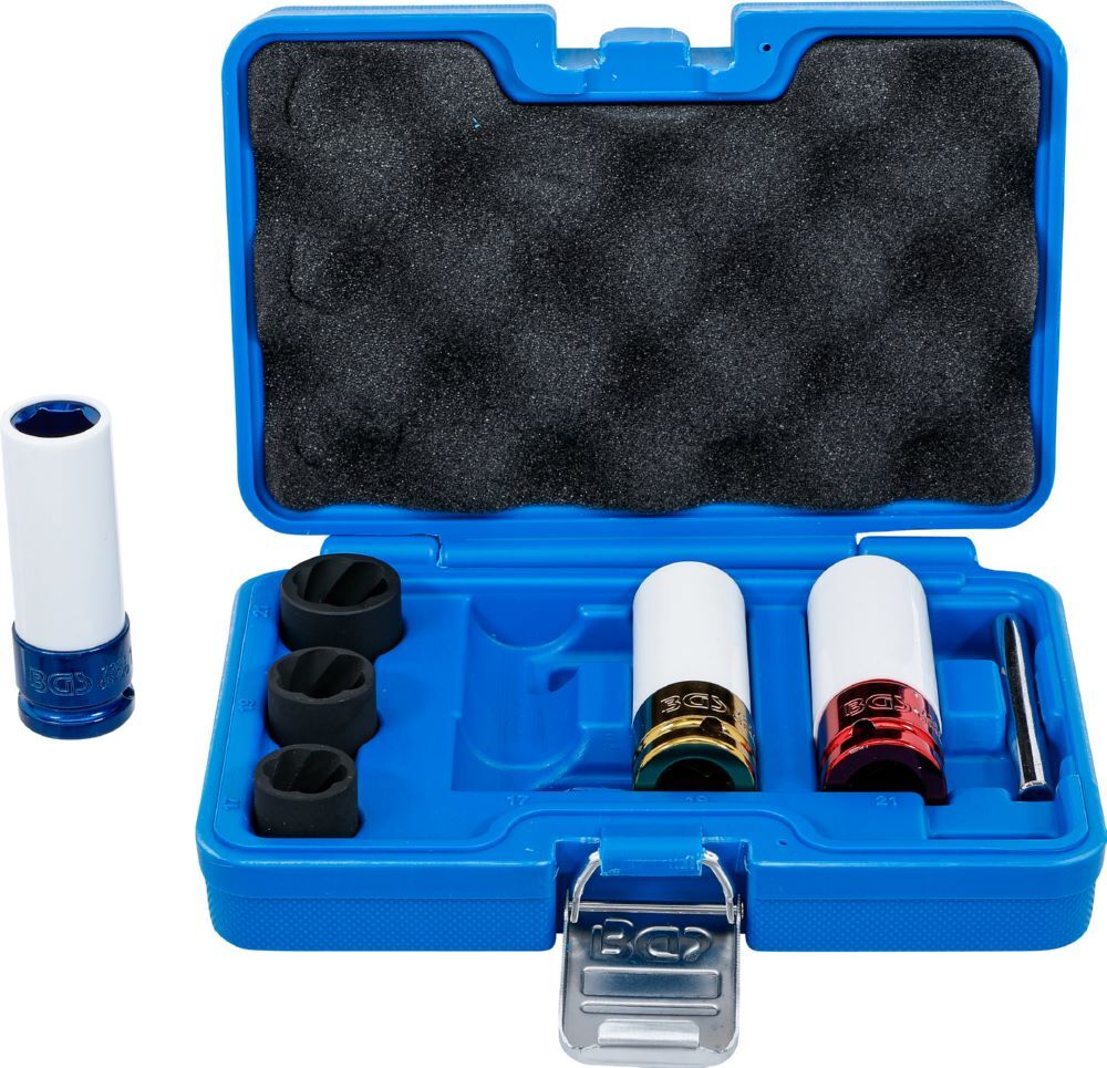 Produktbild BGS Kraft Schoneinsatz und Spiral Profil Steckschlüssel Satz 7 teilig