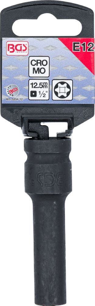 Produktbild BGS Kraft Steckschlüssel E12 Einsatz E-Profil tief Innenvierkant 12,5 mm 1/2 Zoll bild 3