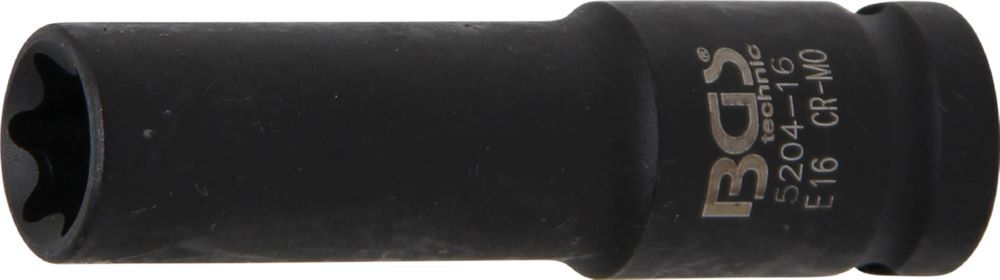 BGS Kraft Steckschlüssel E16 Einsatz E-Profil tief Innenvierkant 12,5 mm 1/2 Zoll Produktbild BGS Kraft Steckschlüssel E16 Einsatz E-Profil tief Innenvierkant 12,5 mm 1/2 Zoll