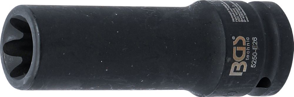 BGS Kraft Steckschlüssel E26 Einsatz E-Profil tief Antrieb Innenvierkant 20 mm BGS Kraft Steckschlüssel E26 Einsatz E-Profil tief Antrieb Innenvierkant 20 mm