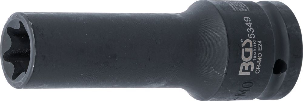 BGS Kraft Steckschlüssel E24 Einsatz E-Profil tief Antrieb Innenvierkant 20 mm Produktbild BGS Kraft Steckschlüssel E24 Einsatz E-Profil tief Antrieb Innenvierkant 20 mm