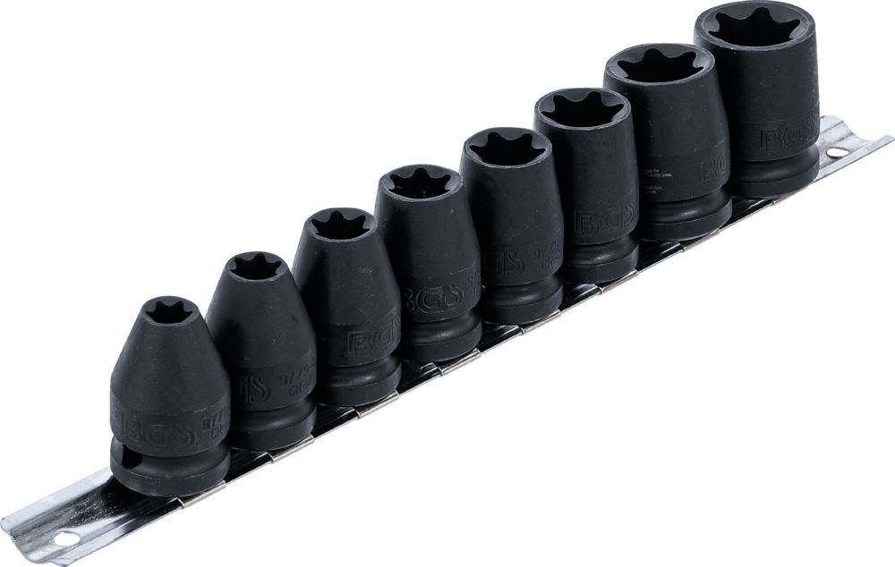 Produktbild Kraft Steckschlüssel Einsatz Satz E-Profil Innenvierkant 1/2 Zoll E10-E24 bild 2