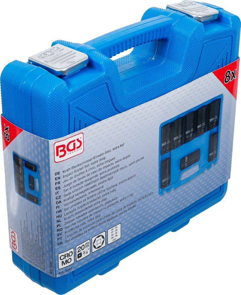 Produktbild Kraft Steckschlüssel Einsatz Satz extra tief Innenvierkant 3/4 Zoll 22-38 mm bild 6