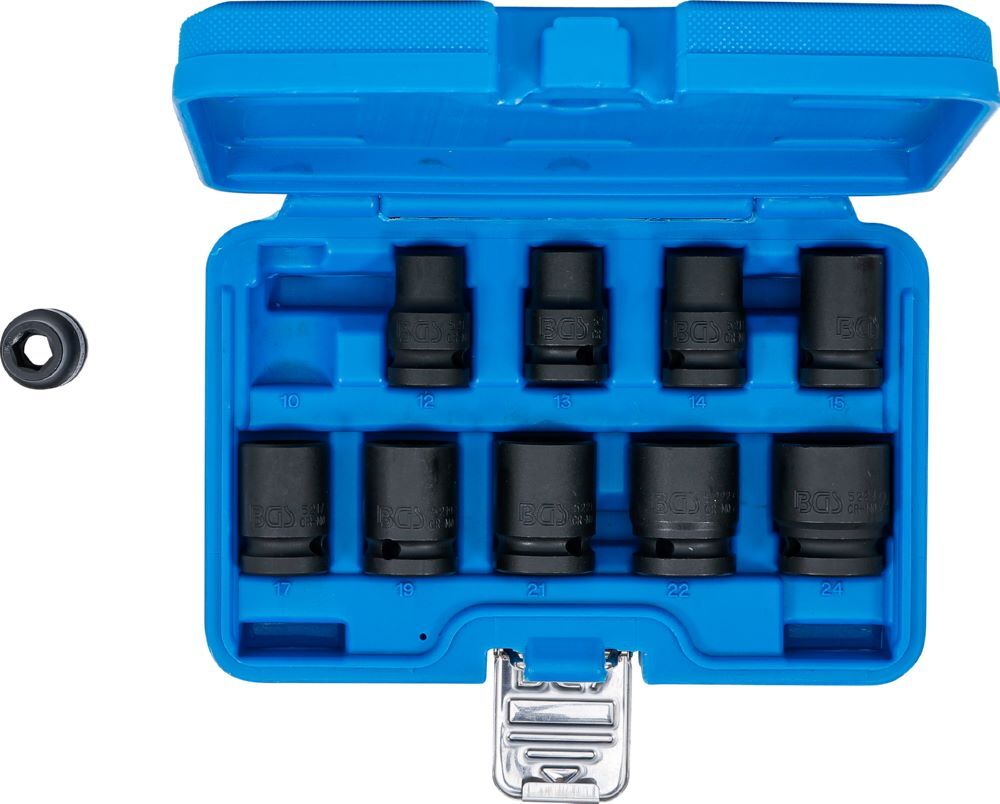 Produktbild Kraft Steckschlüssel Einsatz Satz Sechskant Innenvierkant 1/2 Zoll 10 teilig bild 5