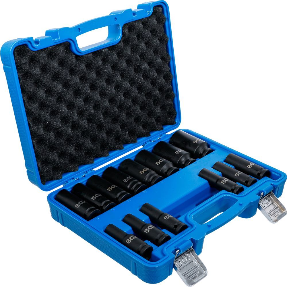 Produktbild Kraft Steckschlüssel Einsatz Satz Sechskant Innenvierkant 1/2 Zoll 14 teilig bild 2