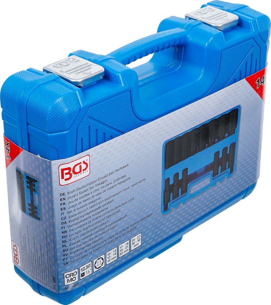 Produktbild Kraft Steckschlüssel Einsatz Satz Sechskant Innenvierkant 1/2 Zoll 14 teilig bild 6