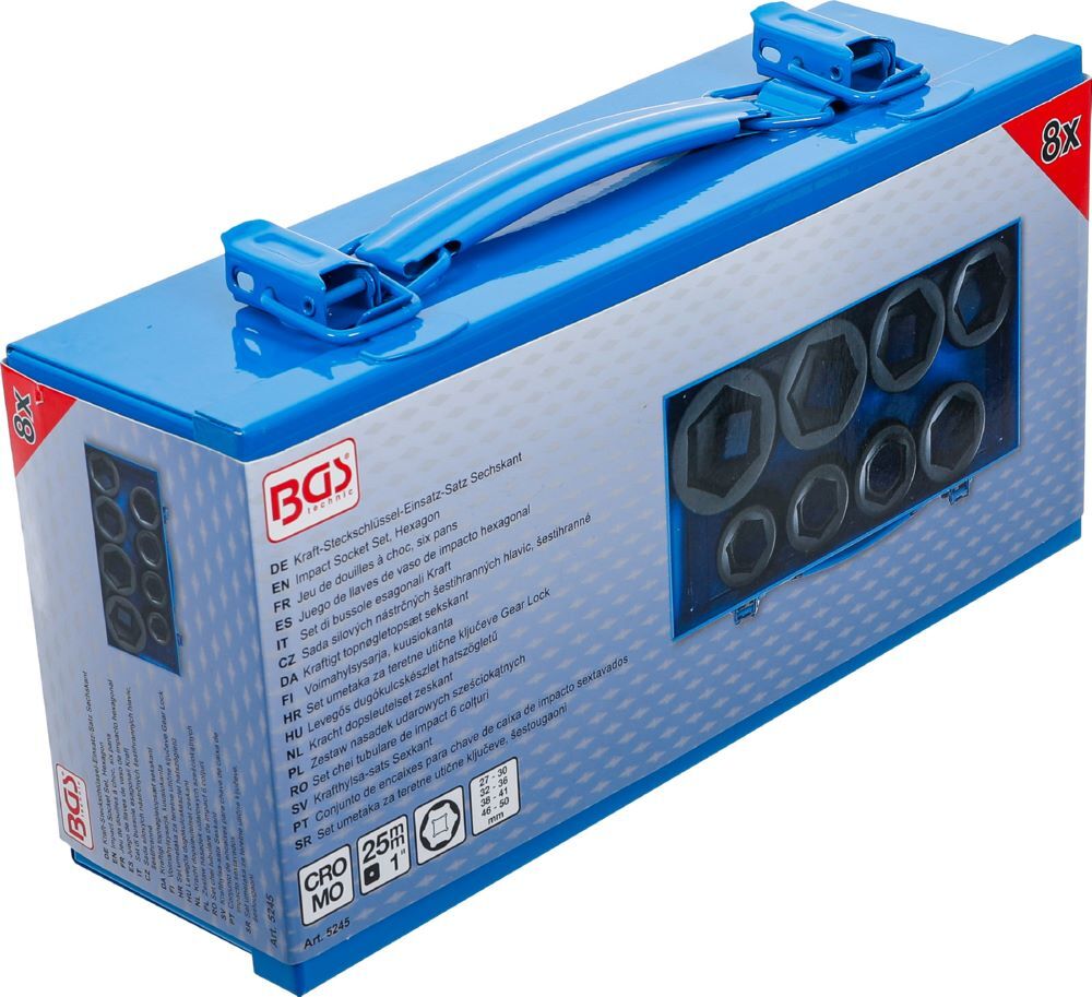 Produktbild Kraft Steckschlüssel Einsatz Satz Sechskant Innenvierkant 1 Zoll 27-50 mm  bild 6