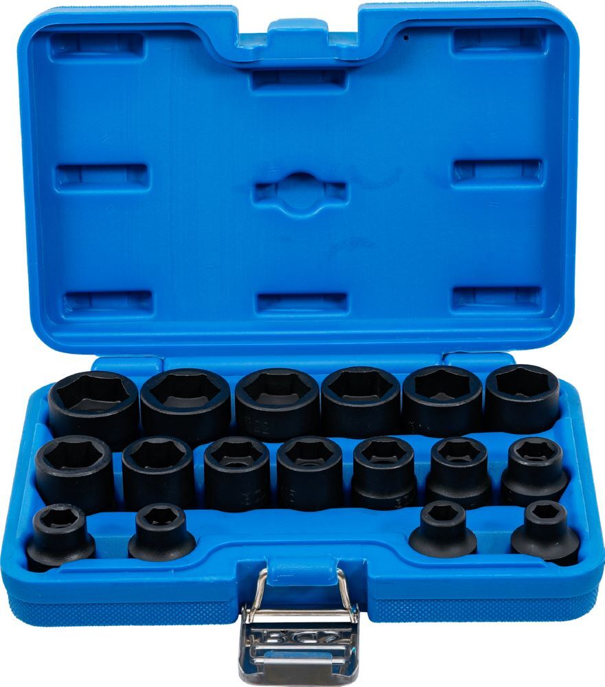 Produktbild BGS Kraft Steckschlüssel Einsatz Satz Sechskant extra flach 17 teilig 1/2 Zoll