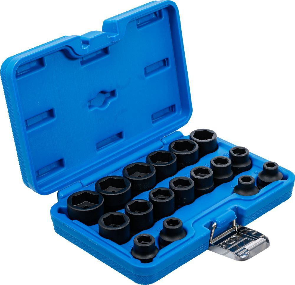 Produktbild Kraft Steckschlüssel Einsatz Satz Sechskant extra flach 17 teilig 1/2 Zoll bild 2