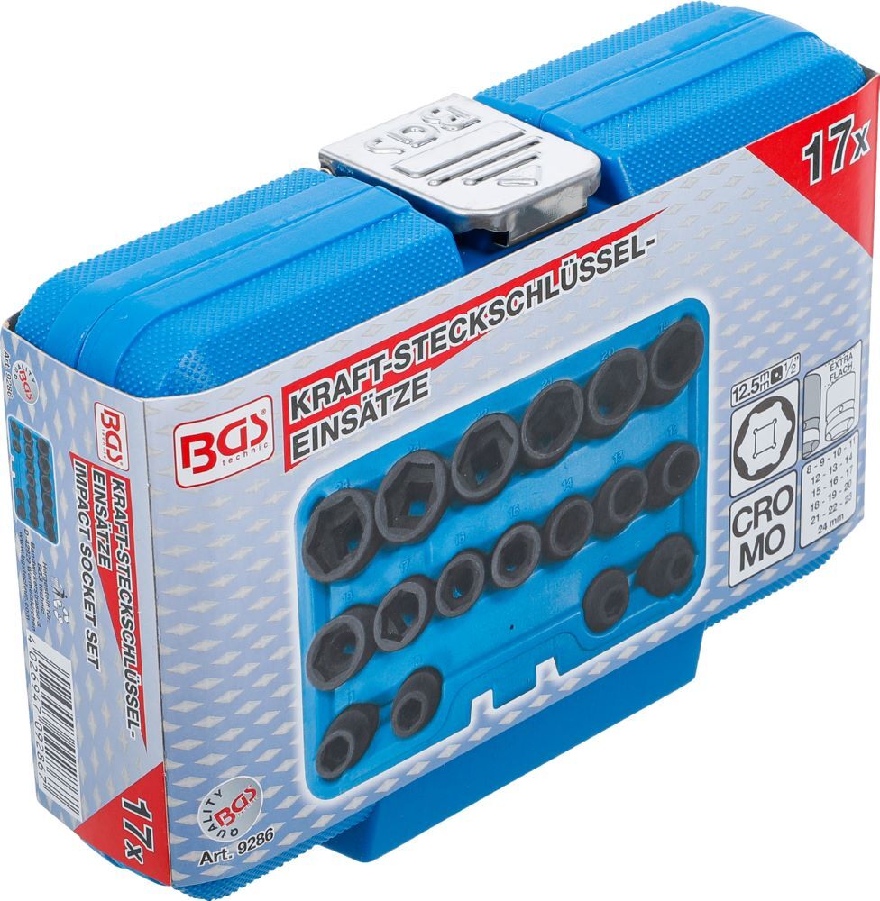Produktbild Kraft Steckschlüssel Einsatz Satz Sechskant extra flach 17 teilig 1/2 Zoll bild 6