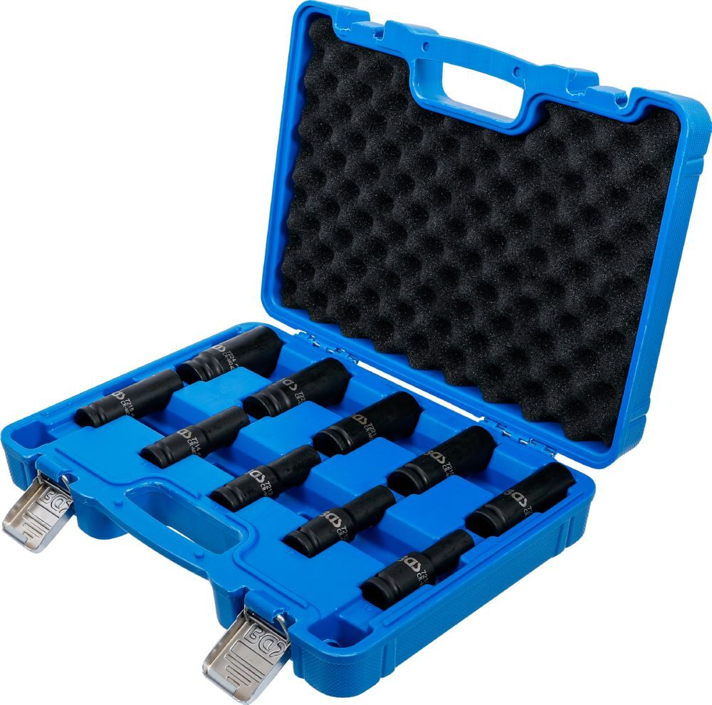 Produktbild Kraft Steckschlüssel Einsatz Satz Sechskant tief 10 teilig 10-24 mm bild 3