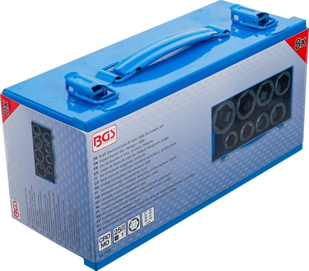 Produktbild Kraft Steckschlüssel Einsatz Satz Sechskant tief Innenvierkant 1 Zoll 8 teilig bild 6