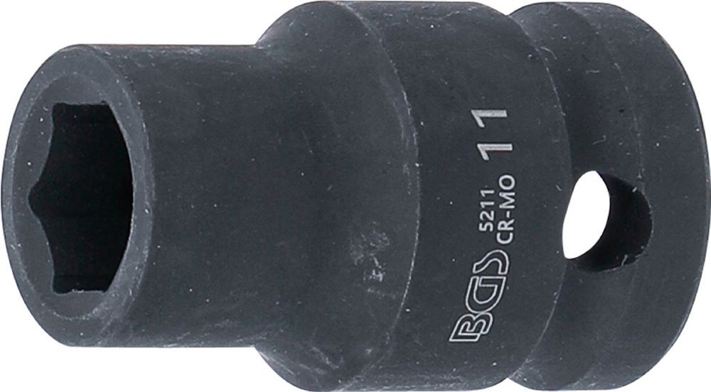 BGS Kraft Steckschlüssel 11 mm Einsatz Sechskant Antrieb Innenvierkant 12,5 mm Produktbild BGS Kraft Steckschlüssel 11 mm Einsatz Sechskant Antrieb Innenvierkant 12,5 mm