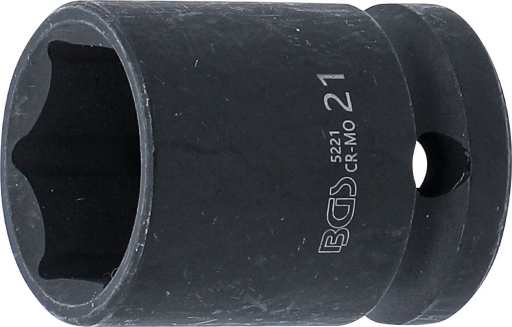 BGS Kraft Steckschlüssel 21 mm Einsatz Sechskant Antrieb Innenvierkant 12,5 mm Produktbild BGS Kraft Steckschlüssel 21 mm Einsatz Sechskant Antrieb Innenvierkant 12,5 mm