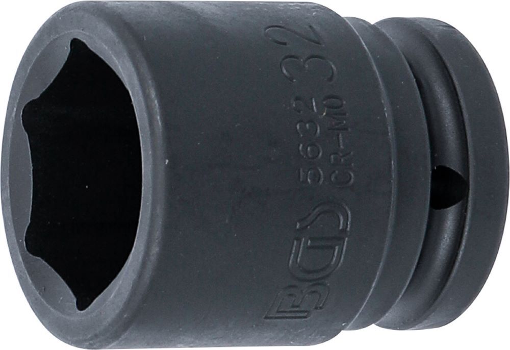 BGS Kraft Steckschlüssel 32 mm Einsatz Sechskant Antrieb Innenvierkant 20 mm Produktbild BGS Kraft Steckschlüssel 32 mm Einsatz Sechskant Antrieb Innenvierkant 20 mm