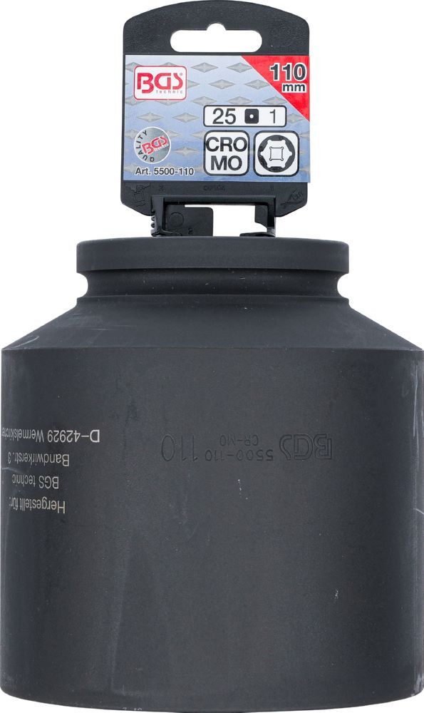 Produktbild Kraft Steckschlüssel 110 mm Einsatz Sechskant tief Antrieb Innenvierkant 25 mm bild 3