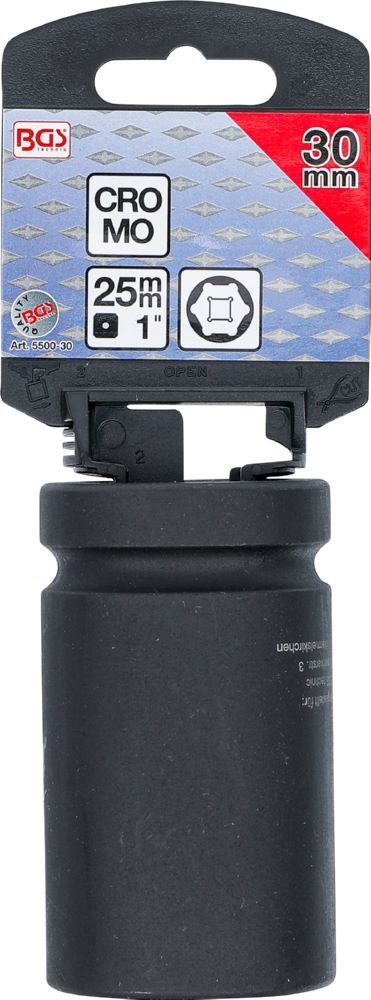 Produktbild Kraft Steckschlüssel 30 mm Einsatz Sechskant tief Antrieb Innenvierkant 25 mm bild 3