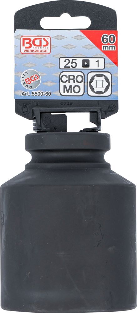 Produktbild Kraft Steckschlüssel 60 mm Einsatz Sechskant tief Antrieb Innenvierkant 25 mm bild 3