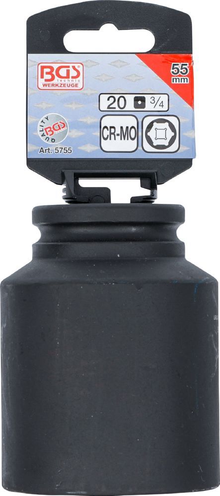 Produktbild Kraft Steckschlüssel 55 mm Einsatz Sechskant tief Antrieb Innenvierkant 20 mm bild 3