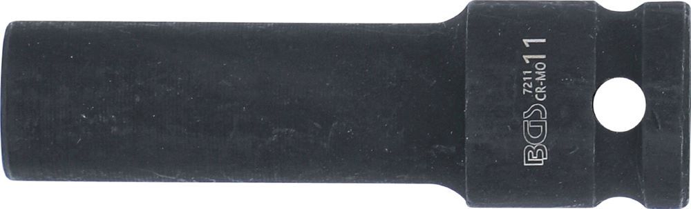 BGS Kraft Steckschlüssel 11 mm Einsatz Sechskant tief Antrieb Innenvierkant 12,5 mm Produktbild BGS Kraft Steckschlüssel 11 mm Einsatz Sechskant tief Antrieb Innenvierkant 12,5 mm bild 3