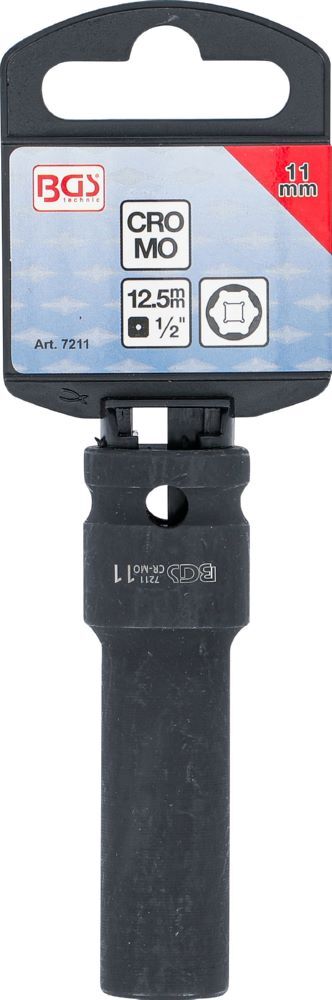 BGS Kraft Steckschlüssel 11 mm Einsatz Sechskant tief Antrieb Innenvierkant 12,5 mm Produktbild BGS Kraft Steckschlüssel 11 mm Einsatz Sechskant tief Antrieb Innenvierkant 12,5 mm bild 4
