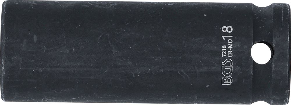 BGS Kraft Steckschlüssel 18 mm Einsatz Sechskant tief Antrieb Innenvierkant 12,5 mm Produktbild BGS Kraft Steckschlüssel 18 mm Einsatz Sechskant tief Antrieb Innenvierkant 12,5 mm bild 3