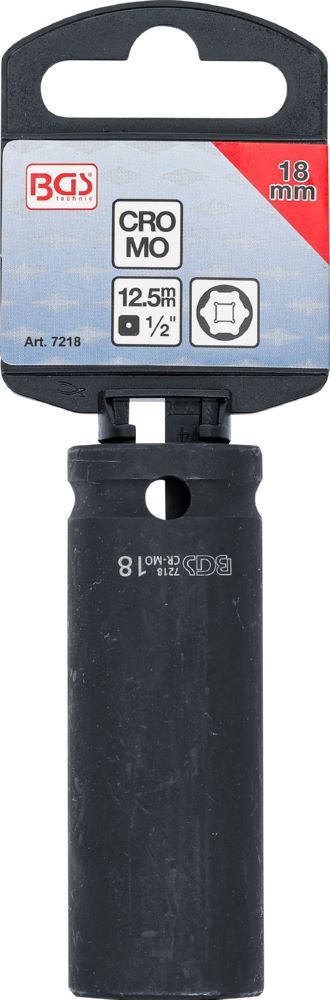 BGS Kraft Steckschlüssel 18 mm Einsatz Sechskant tief Antrieb Innenvierkant 12,5 mm Produktbild BGS Kraft Steckschlüssel 18 mm Einsatz Sechskant tief Antrieb Innenvierkant 12,5 mm bild 4