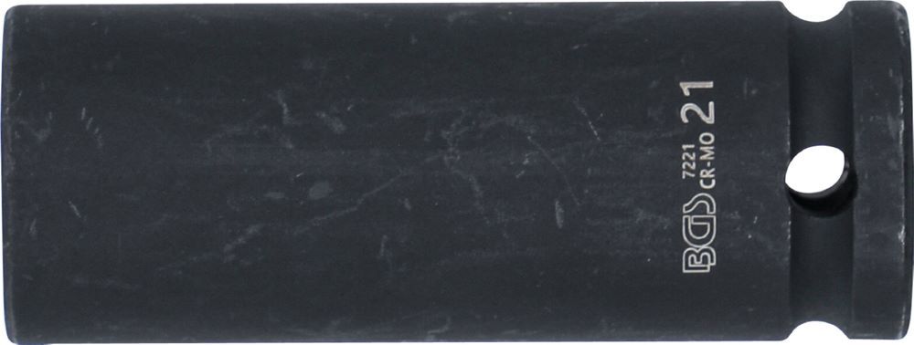 BGS Kraft Steckschlüssel 21 mm Einsatz Sechskant tief Antrieb Innenvierkant 12,5 mm Produktbild BGS Kraft Steckschlüssel 21 mm Einsatz Sechskant tief Antrieb Innenvierkant 12,5 mm bild 3
