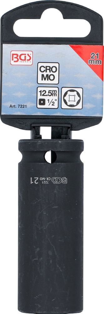 BGS Kraft Steckschlüssel 21 mm Einsatz Sechskant tief Antrieb Innenvierkant 12,5 mm Produktbild BGS Kraft Steckschlüssel 21 mm Einsatz Sechskant tief Antrieb Innenvierkant 12,5 mm bild 4