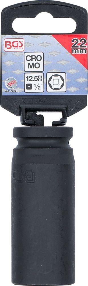 BGS Kraft Steckschlüssel 22 mm Einsatz Sechskant tief Antrieb Innenvierkant 12,5 mm Produktbild BGS Kraft Steckschlüssel 22 mm Einsatz Sechskant tief Antrieb Innenvierkant 12,5 mm bild 3