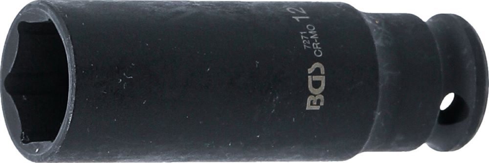 Produktbild BGS Kraft Steckschlüssel 12 mm Einsatz Sechskant tief Antrieb Innenvierkant 6,3 mm