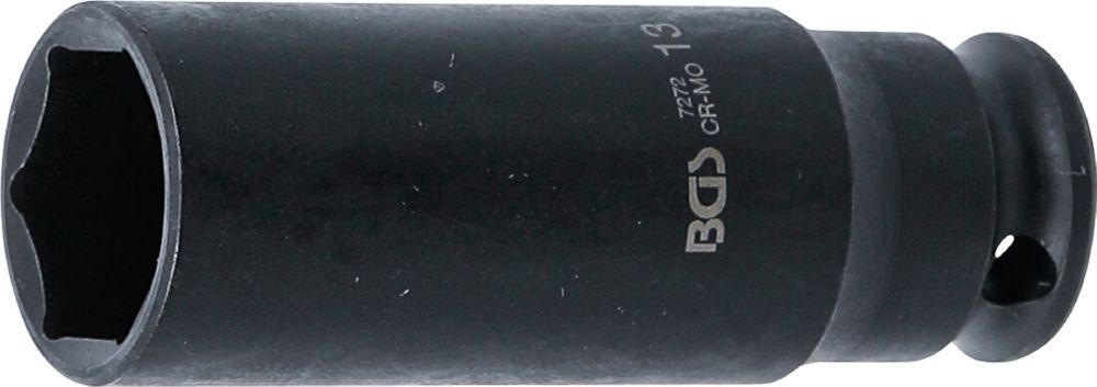 Produktbild BGS Kraft Steckschlüssel 13 mm Einsatz Sechskant tief Antrieb Innenvierkant 6,3 mm