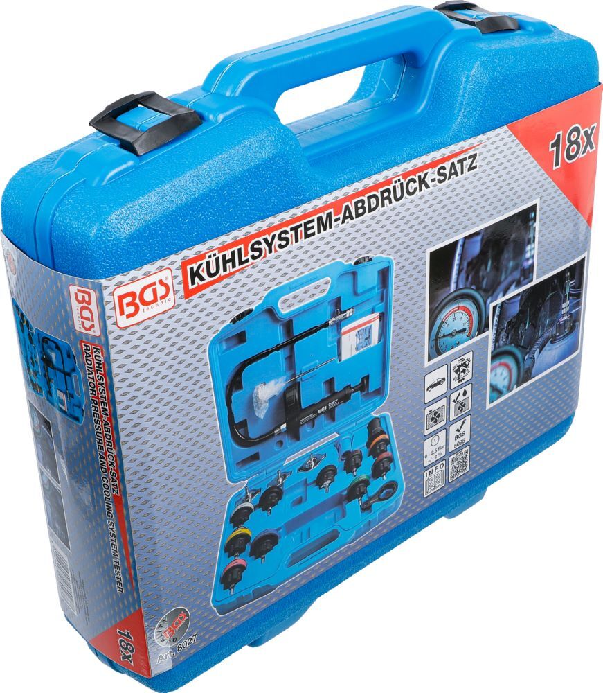 BGS Kühlsystem Abdrück Satz 18 teilig BGS Kühlsystem Abdrück Satz 18 teilig