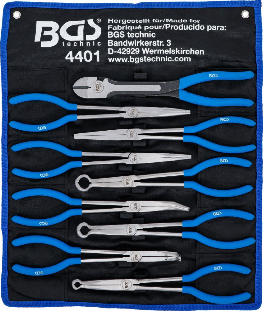 BGS Langbeck / Flach- und Zündkerzen Stecker Zangen-Satz extra lang 9 teilig Produktbild BGS Langbeck / Flach- und Zündkerzen Stecker Zangen-Satz extra lang 9 teilig