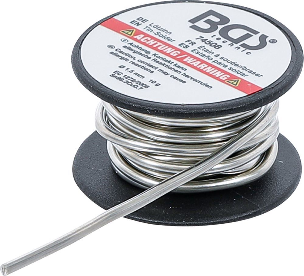 BGS Lötzinn auf Rolle bleifrei Durchmesser 1,5 mm 10 g Produktbild BGS Lötzinn auf Rolle bleifrei Durchmesser 1,5 mm 10 g