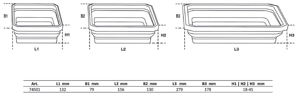 Produktbild Magnet Haftschalen Satz Silikon faltbar 3 teilig bild 4