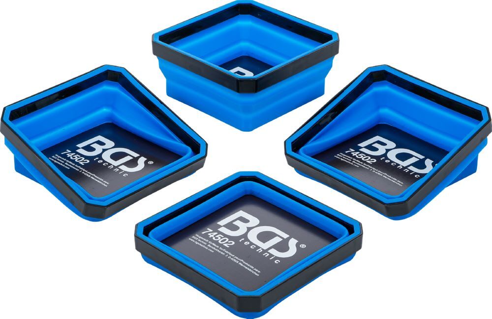 Produktbild BGS Magnet Haftschalen Satz Silikon faltbar 115 x 115 x 50 mm 4 teilig