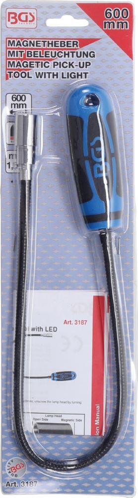 BGS Magnetheber mit LED 600 mm Zugkraft 1,5 kg Produktbild BGS Magnetheber mit LED 600 mm Zugkraft 1,5 kg bild 2