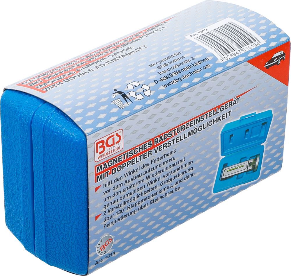 BGS Magnetisches Radsturz Einstellwerkzeug mit doppelter Verstellmöglichkeit BGS Magnetisches Radsturz Einstellwerkzeug mit doppelter Verstellmöglichkeit