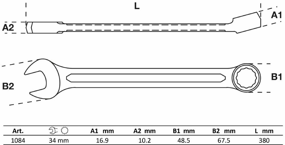 BGS Maul Ringschlüssel 34 mm Produktbild BGS Maul Ringschlüssel 34 mm bild 2