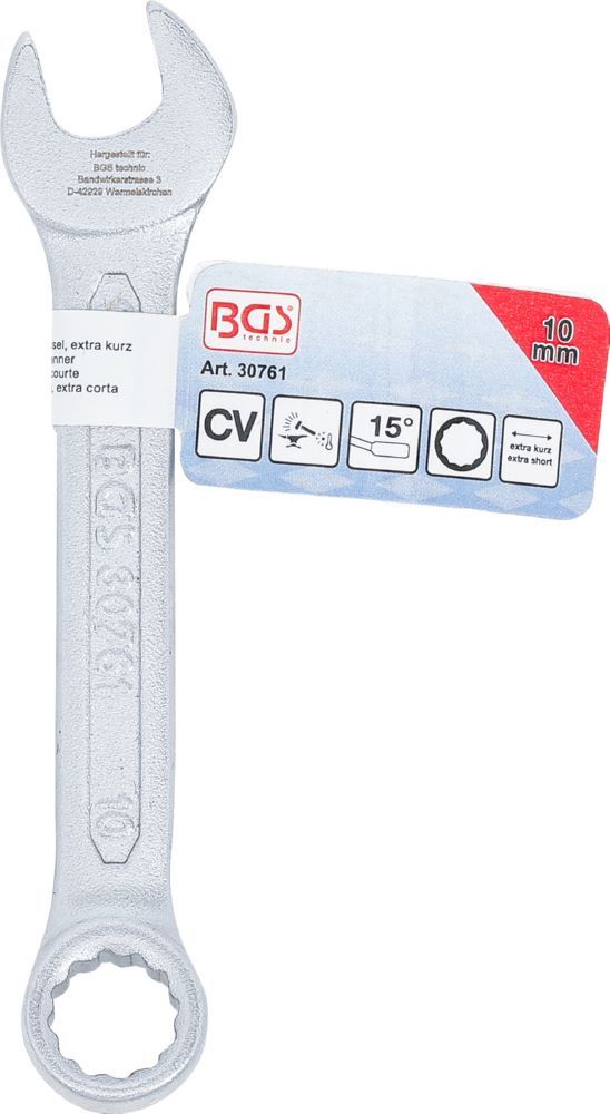 BGS Maul Ringschlüssel extra kurz 10 mm