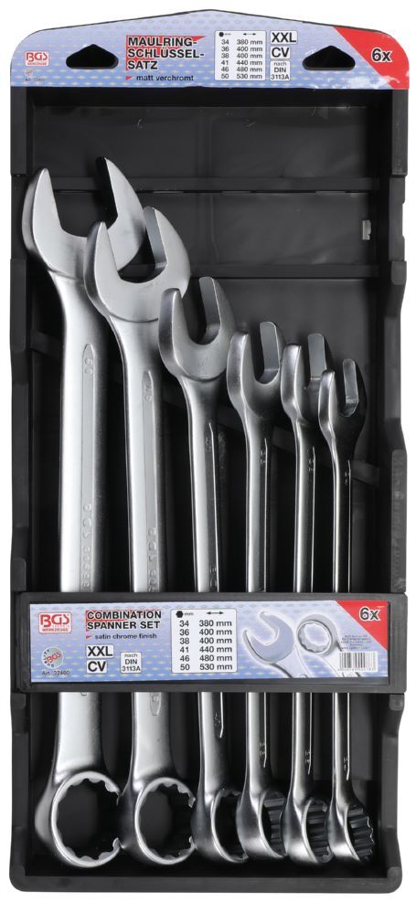 BGS Maul Ringschlüsse Satz 34 - 50 mm 6 teilig extra lang