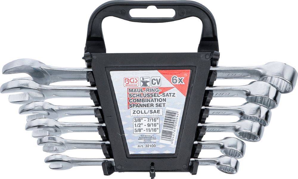 Produktbild BGS Maul Ringschlüssel Satz 3/8 Zoll - 11/16 Zoll 6 teilig