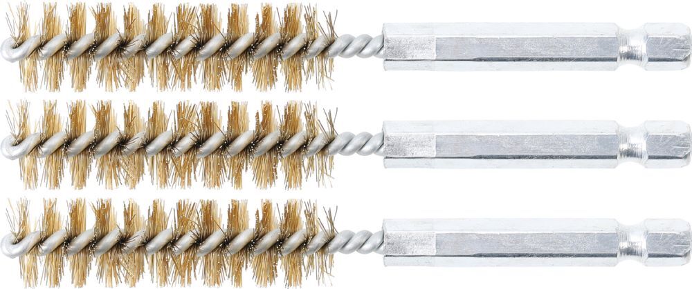 Produktbild BGS Messingbürste 13 mm Antrieb Außensechskant 6,3 mm 1/4 Zoll 3 teilig