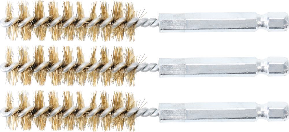 Produktbild BGS Messingbürste 14 mm Antrieb Außensechskant 6,3 mm 1/4 Zoll 3 teilig