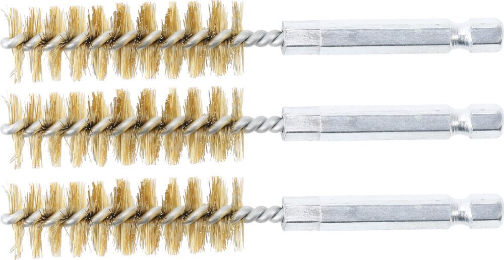 Produktbild BGS Messingbürste 15 mm Antrieb Außensechskant 6,3 mm 1/4 Zoll 3 teilig