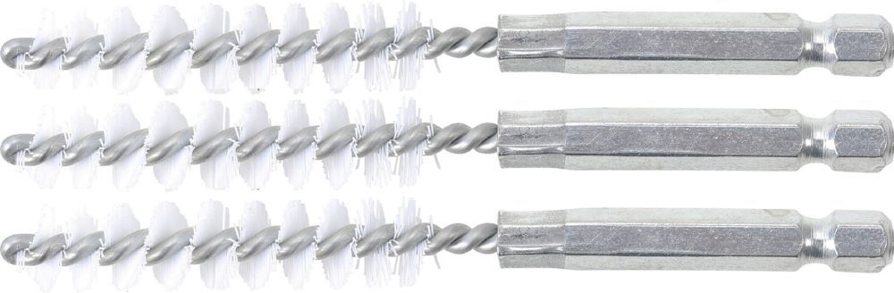 Produktbild BGS Nylonbürste 10 mm Antrieb Außensechskant 6,3 mm 1/4 Zoll 3 teilig