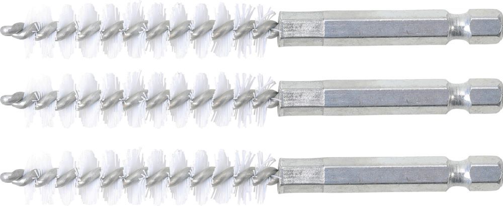 Produktbild BGS Nylonbürste 11 mm Antrieb Außensechskant 6,3 mm 1/4 Zoll 3 teilig