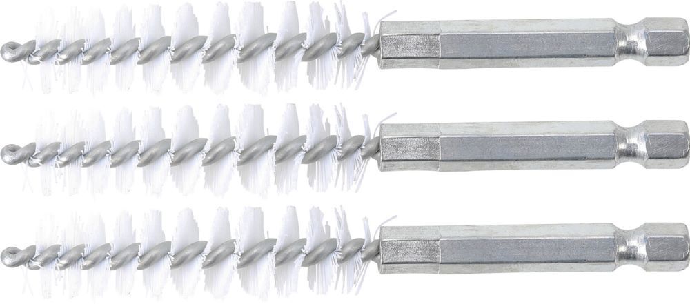 Produktbild BGS Nylonbürste 13 mm Antrieb Außensechskant 6,3 mm 1/4 Zoll 3 teilig